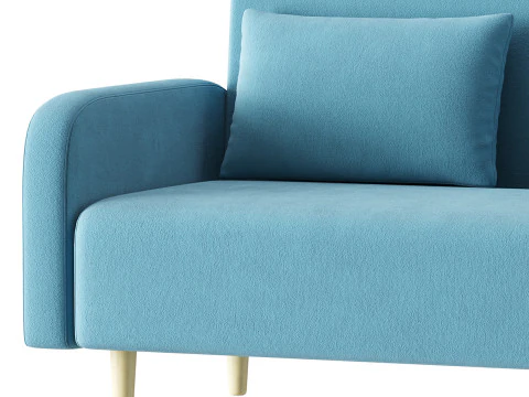 Contemporary Seats 2 Solid Color Sofa 3D Model