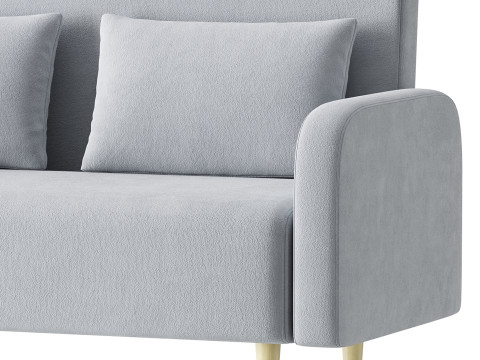 Contemporary Seats 2 Solid Color Sofa 3D मॉडल