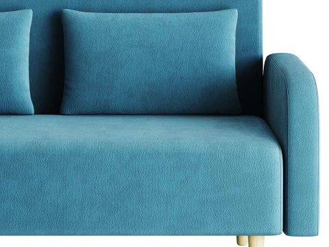 Contemporary Seats 2 Solid Color Sofa 3D Model