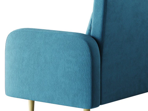 Contemporary Seats 2 Solid Color Sofa 3D Model