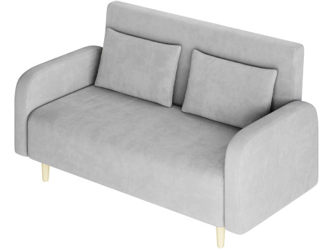 Contemporary Seats 2 Solid Color Sofa 3D मॉडल