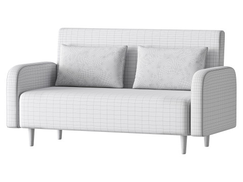 Contemporary Seats 2 Solid Color Sofa 3D मॉडल