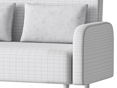 Contemporary Seats 2 Solid Color Sofa 3D मॉडल