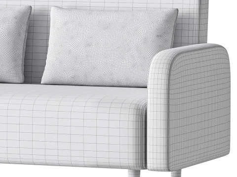 Contemporary Seats 2 Solid Color Sofa 3D Model