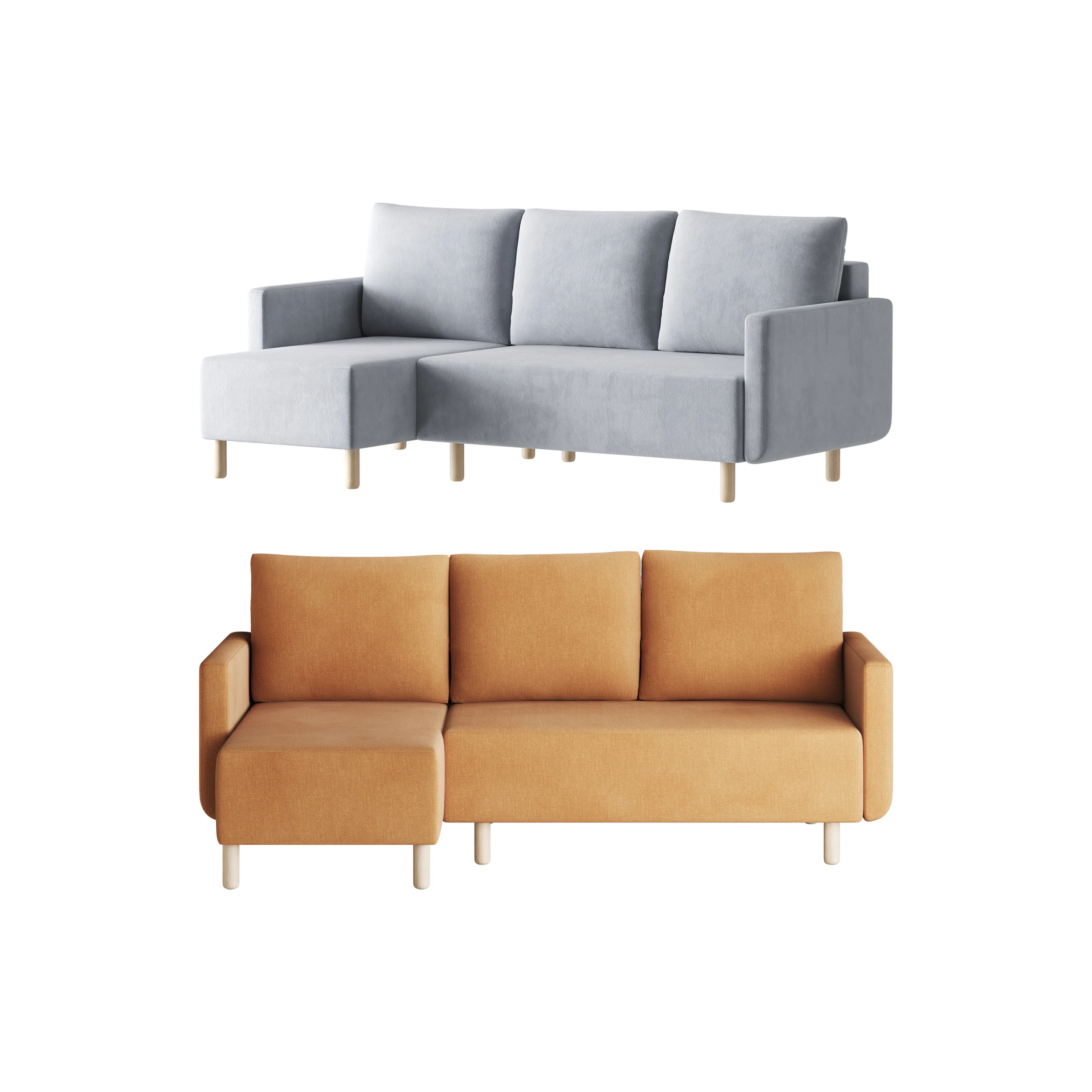 Corner sofa Beller Textile Yellow 3D Model .c4d .max .obj .3ds .fbx .stl .blend 