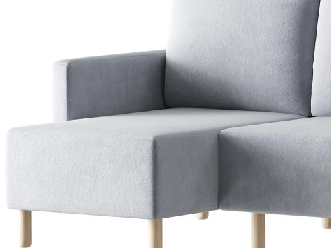 Corner sofa Beller Textile Yellow 3D Model