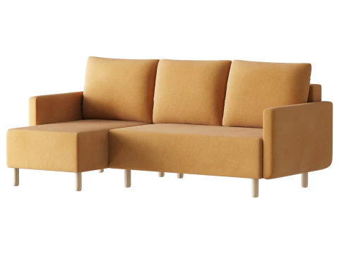 Corner sofa Beller Textile Yellow 3D Model