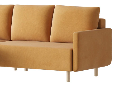 Corner sofa Beller Textile Yellow 3D Model