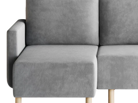 Corner sofa Beller Textile Yellow 3D Model