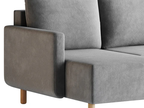 Corner sofa Beller Textile Yellow 3D Model