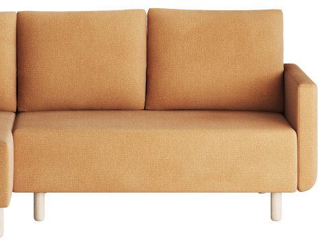 Corner sofa Beller Textile Yellow 3Dモデル
