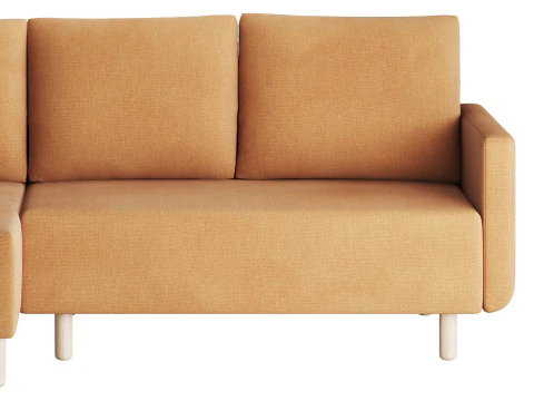 Corner sofa Beller Textile Yellow 3D Model