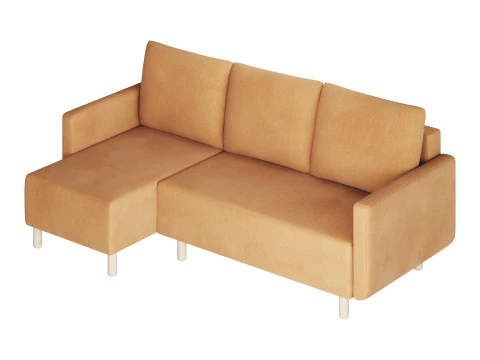 Corner sofa Beller Textile Yellow 3D Model