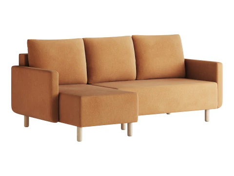 Corner sofa Beller Textile Yellow 3D Model