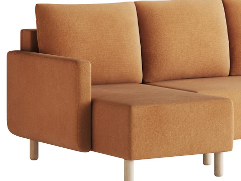 Corner sofa Beller Textile Yellow 3D Model