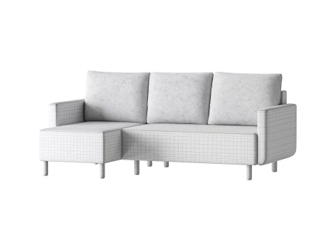 Corner sofa Beller Textile Yellow 3D Model