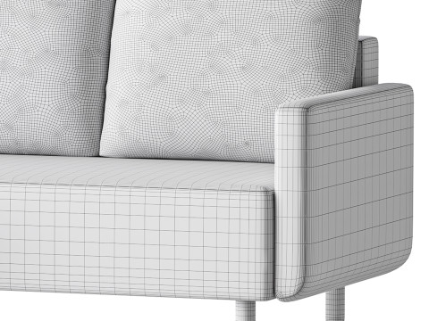 Corner sofa Beller Textile Yellow 3Dモデル