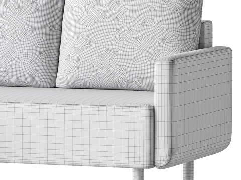 Corner sofa Beller Textile Yellow 3D Model