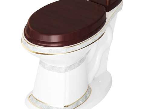 Dark Oak High Tank Toile 3D Model