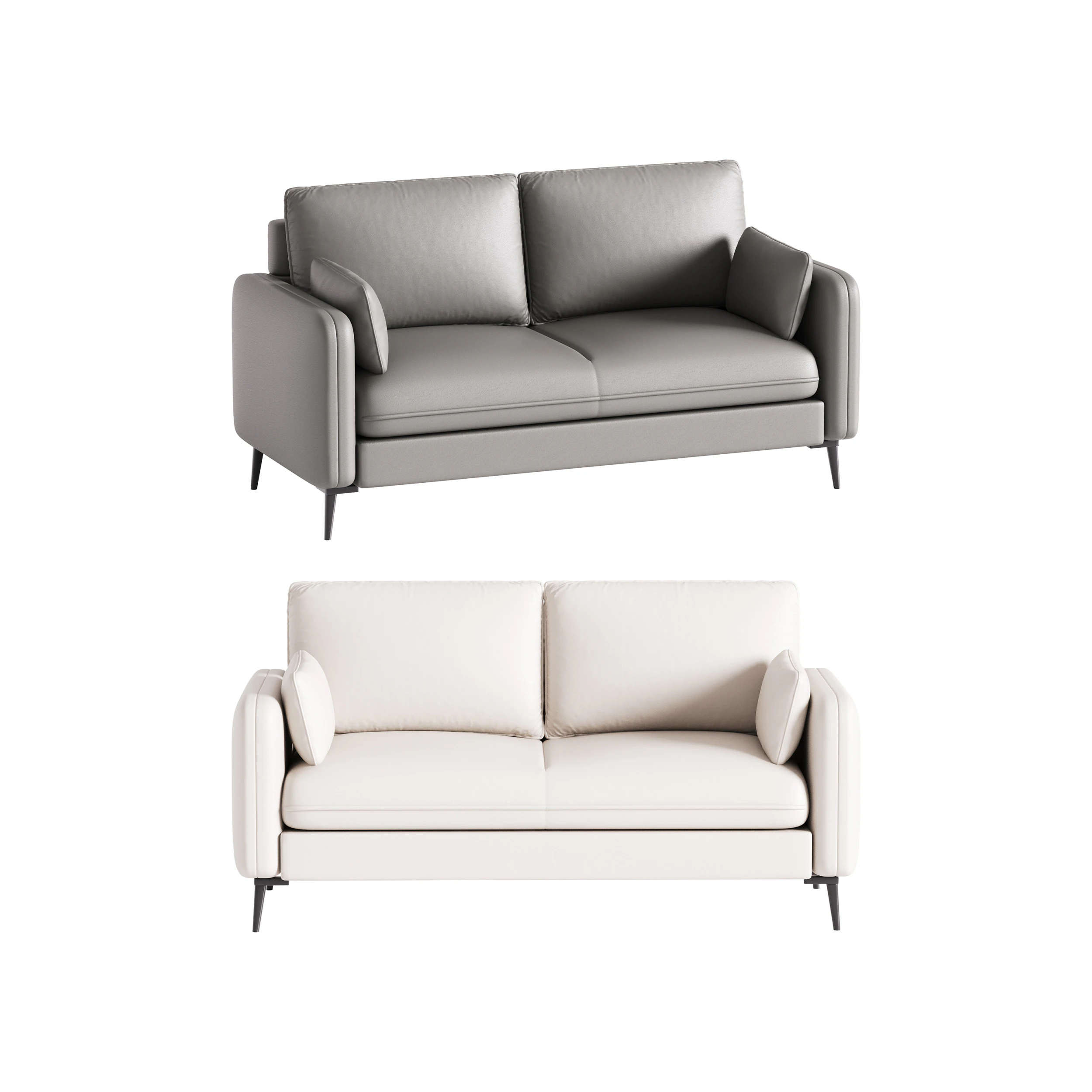 Faux Leather Sofa 3D Model .c4d .max .obj .3ds .fbx .stl .blend 