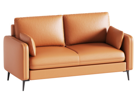 Faux Leather Sofa 3D Model