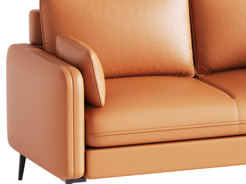 Faux Leather Sofa 3D Model
