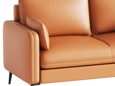 Faux Leather Sofa 3D Model
