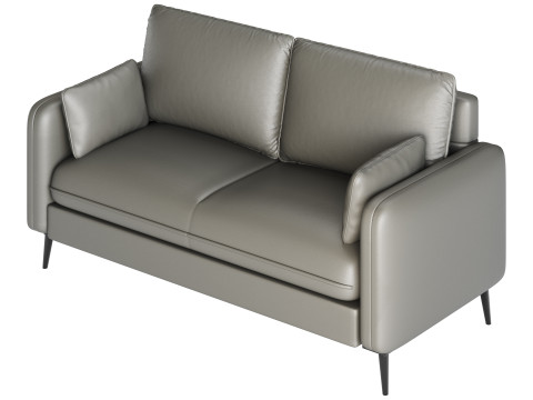 Faux Leather Sofa 3D Model