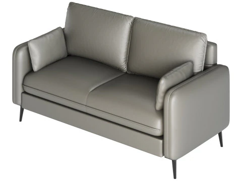 Faux Leather Sofa 3D Model