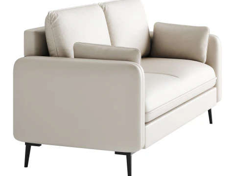 Faux Leather Sofa 3D Model