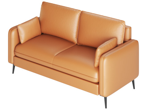 Faux Leather Sofa 3D Model