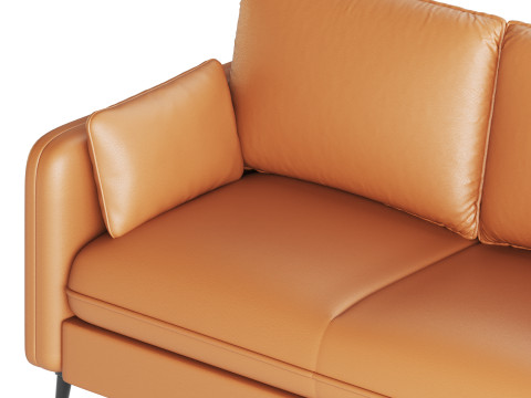Faux Leather Sofa 3D Model