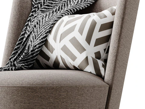 GALAPAGOS UPHOLSTERED ARMCHAIR 3D Model