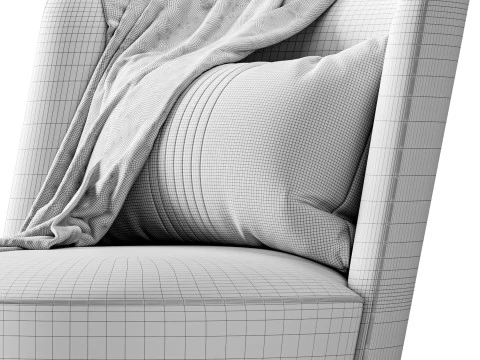 GALAPAGOS UPHOLSTERED ARMCHAIR 3D Model