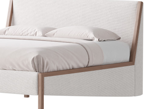 MALENA WHITE BOUCLE KING BED Modelo 3D