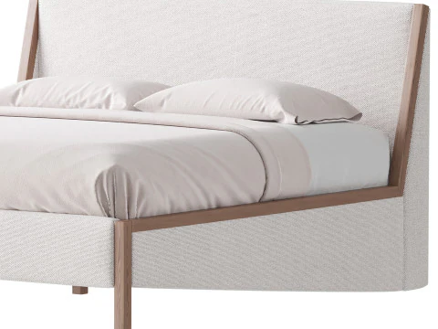 MALENA WHITE BOUCLE KING BED 3D Model