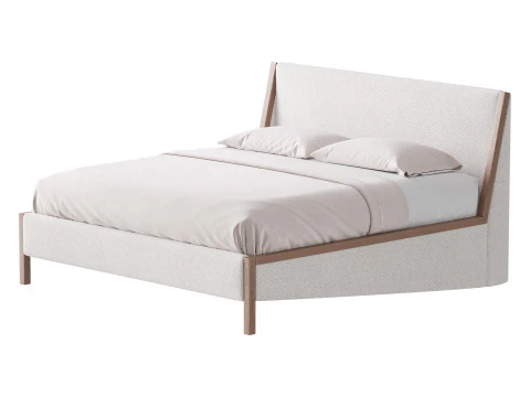 MALENA WHITE BOUCLE KING BED 3D Model
