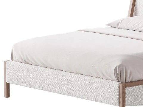 MALENA WHITE BOUCLE KING BED 3D Model