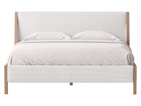 MALENA WHITE BOUCLE KING BED Modelo 3D