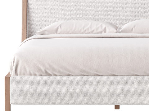 MALENA WHITE BOUCLE KING BED Modelo 3D