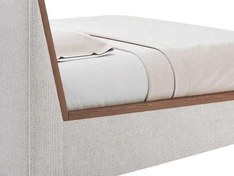 MALENA WHITE BOUCLE KING BED 3D Model