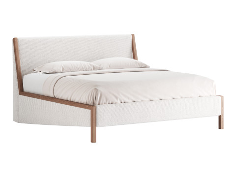 MALENA WHITE BOUCLE KING BED Modelo 3D
