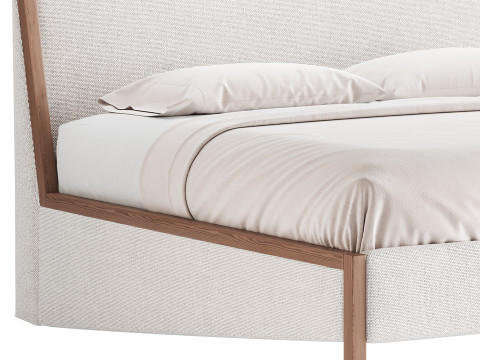 MALENA WHITE BOUCLE KING BED Modelo 3D