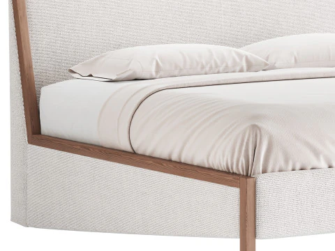 MALENA WHITE BOUCLE KING BED 3D Model