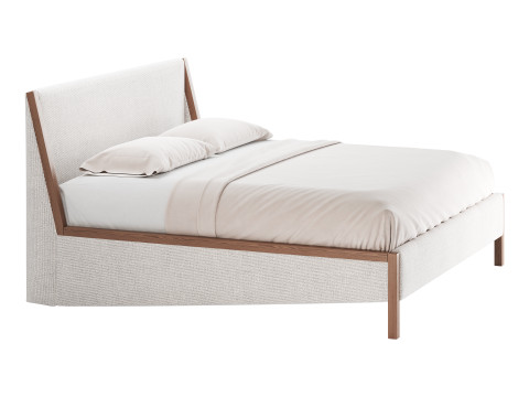 MALENA WHITE BOUCLE KING BED Modelo 3D