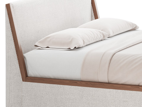 MALENA WHITE BOUCLE KING BED Modelo 3D