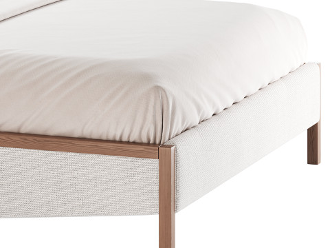 MALENA WHITE BOUCLE KING BED Modelo 3D