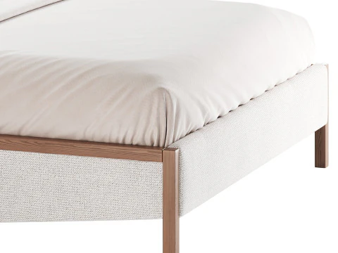 MALENA WHITE BOUCLE KING BED 3D Model