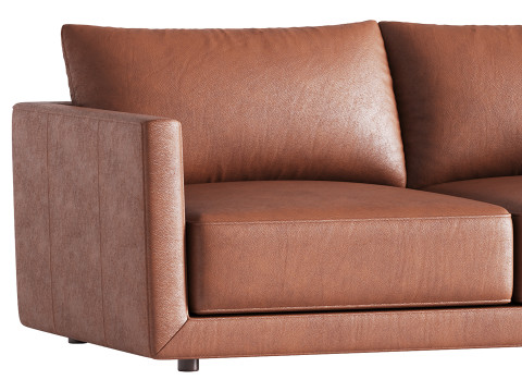 Melbourne Leather Sofa 3D Model