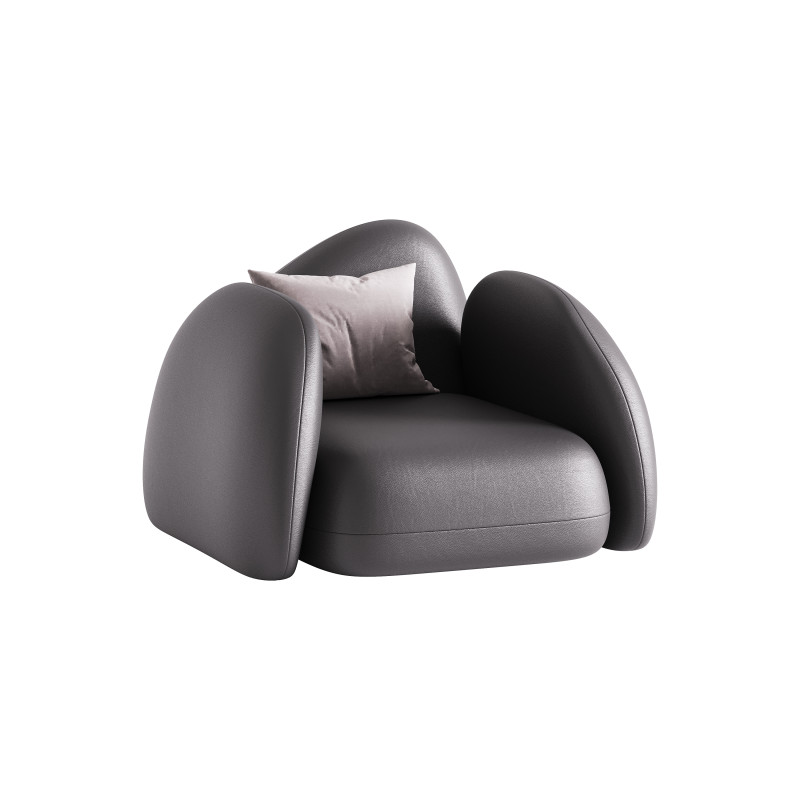 Modern Black Leather Armrest Standard Armchair 3D 모델 .c4d .max .obj .3ds .fbx .stl .blend 